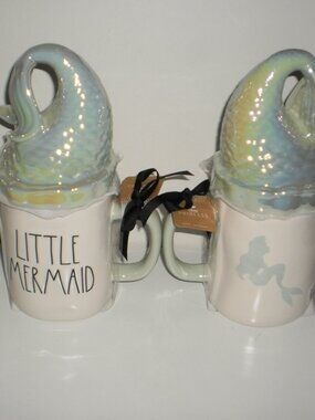 Rae Dunn Disney Little Mermaid Double Sided Ariel Mug with Tail